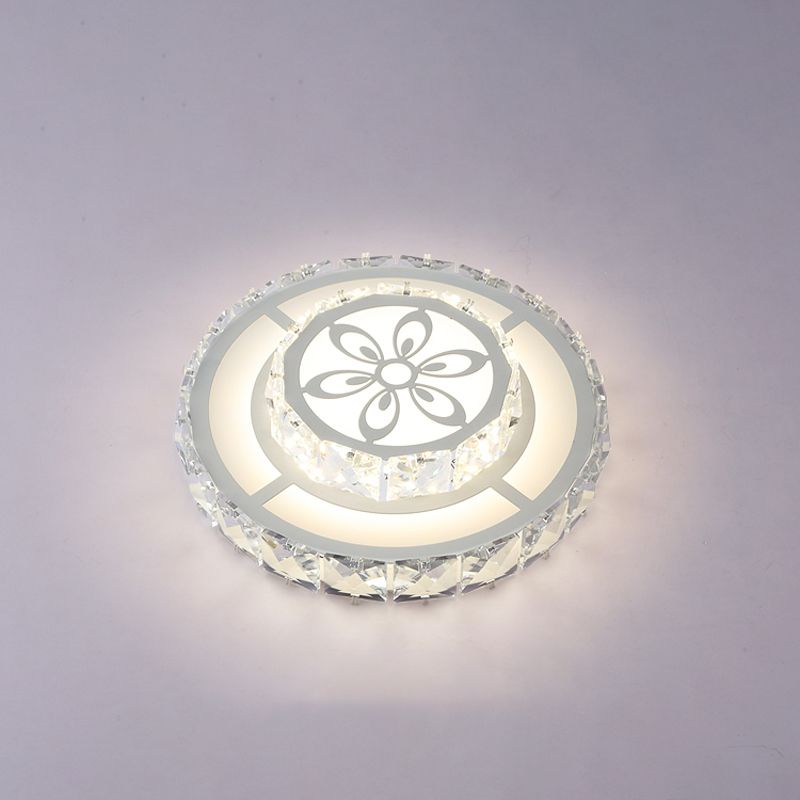 Plafondlamp met acrylgeometrie, minimalistische LED-kristallen inbouwlamp met bloemmotief