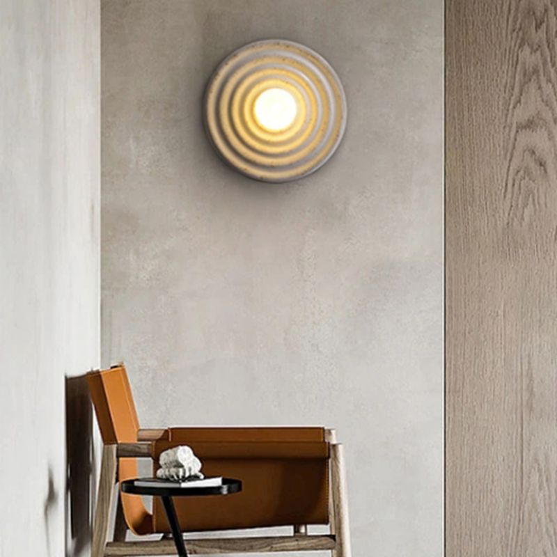 Nordic Style Wall Mount Light Circle Shape Resin Wall Lamp for Living Room