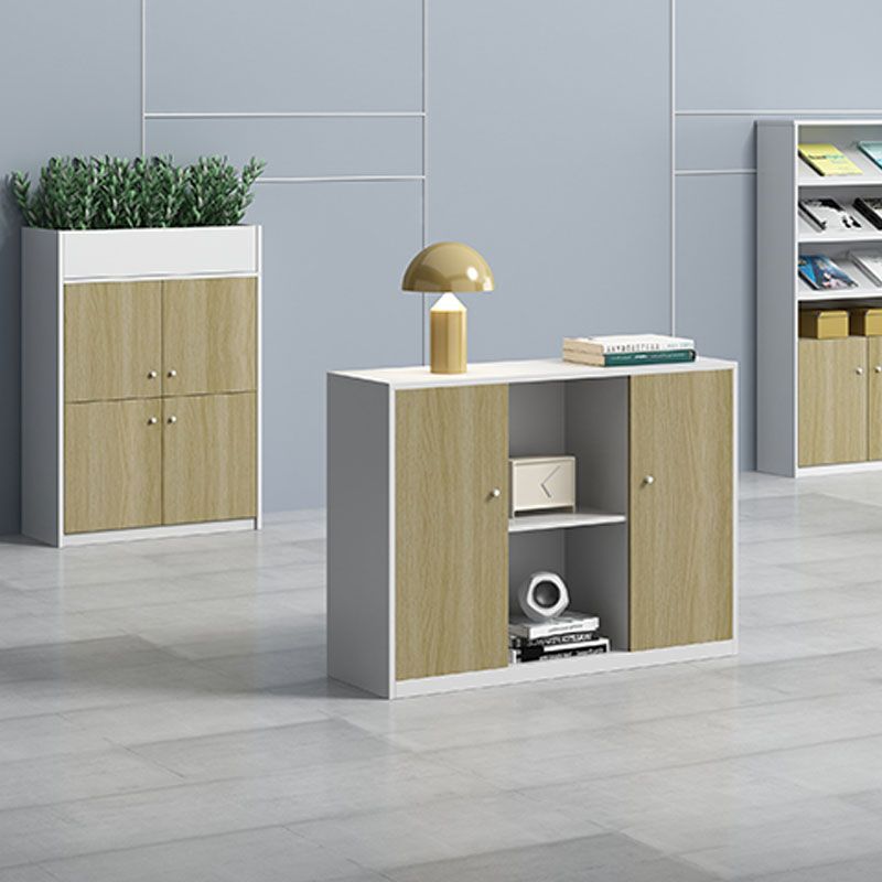 Modern Filing Cabinet Contrast Panel Wood File Cabinet for Home Office