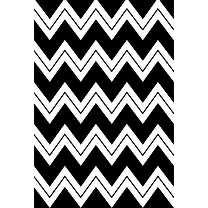 Stylish Geometric Pattern Rug Black and White Modern Rug Polyester Pet Friendly Washable Non-Slip Area Rug for Bedroom