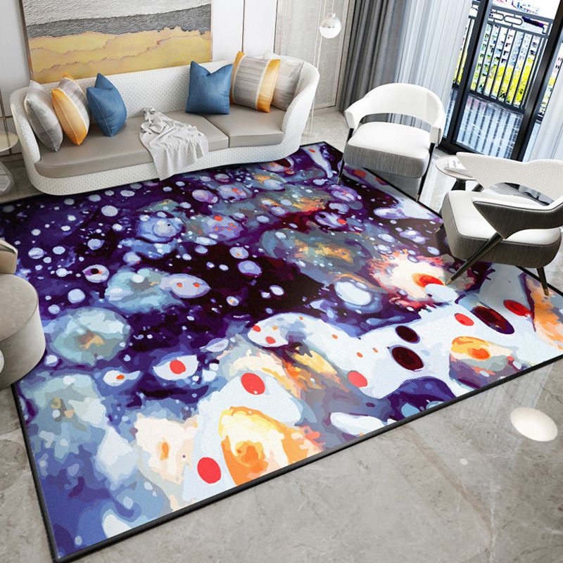 Dazzling Modern Rug Multicolor Abstract Print Rug Non-Slip Machine Washable Stain Resistant Rug for Drawing Room