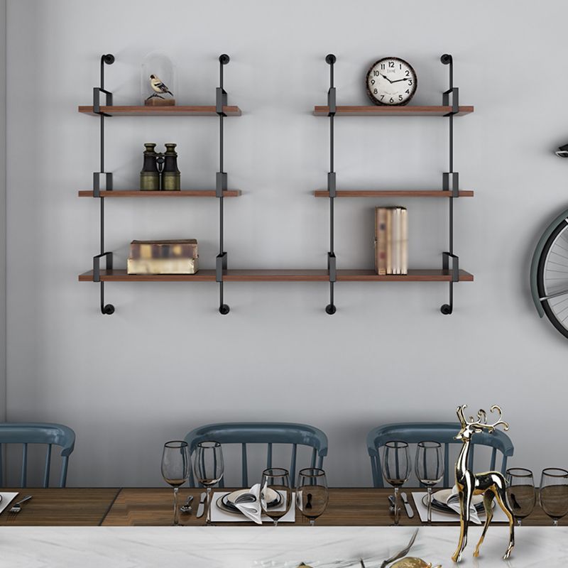 Wall Mounted Bookcase Shelf Industrial Rectangular Shelves for Study Room