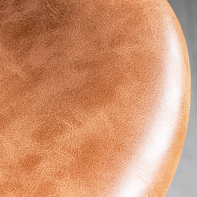 Industrial Leather Bristol Stool Matte Finish Footrest Low Back Barstool