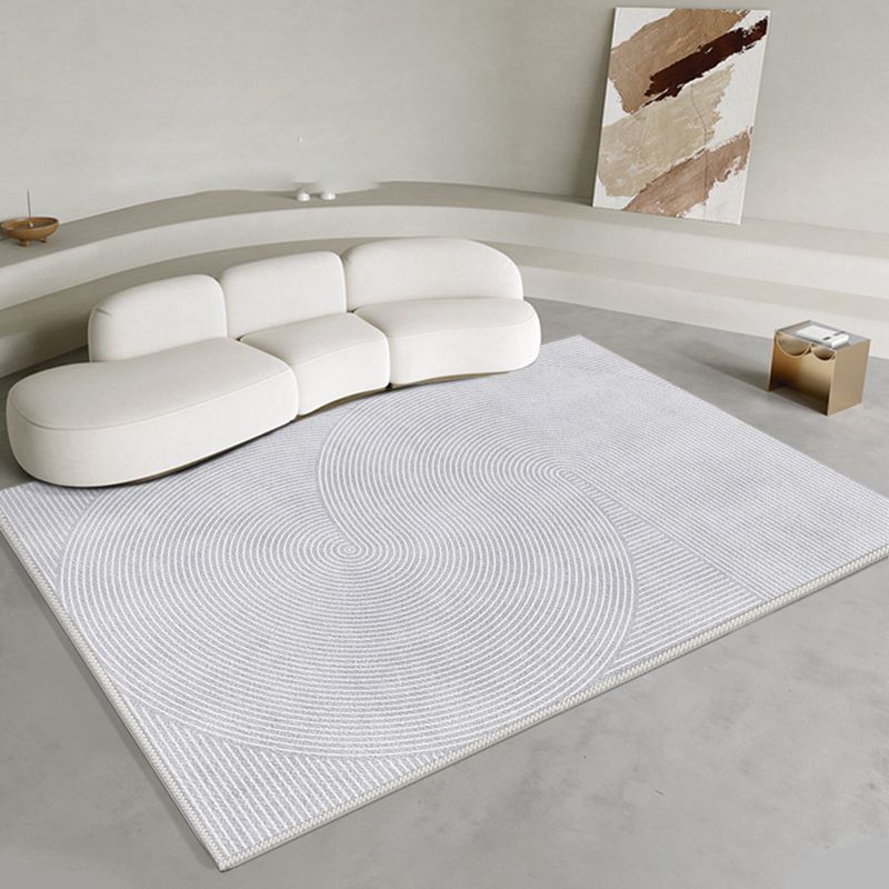 Simple Plain Stripes Rug Polyester Indoor Rug Non-slip Area Carpet for Living Room and Bedroom