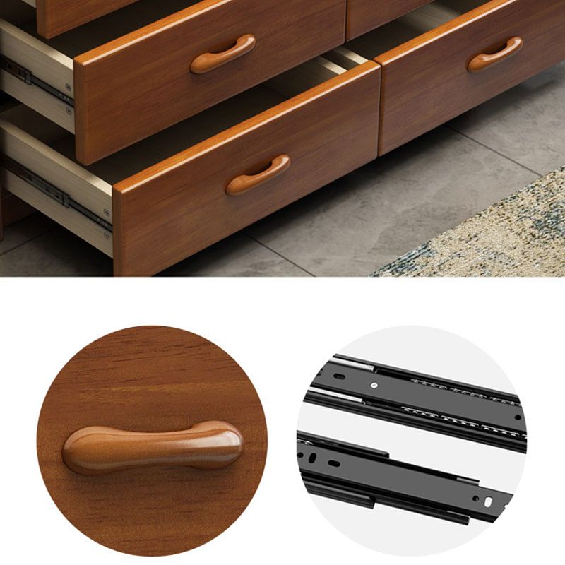 Home Contemporary Storage Chest Rubber Wood Chest with Drawers