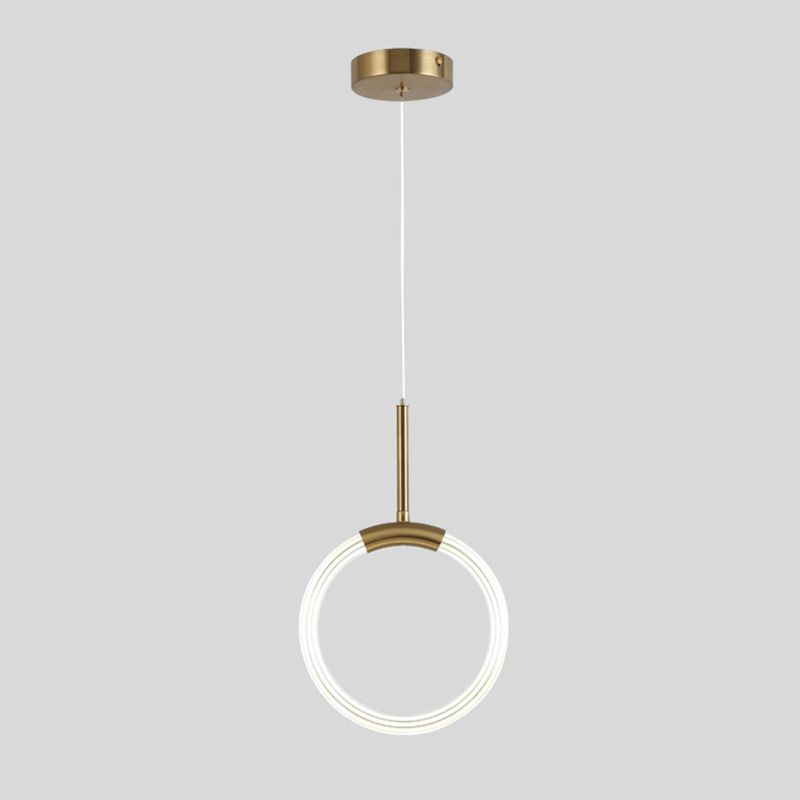 Modern Gold Pendant Light Metal Geometric Hanging Pendant for Living Room