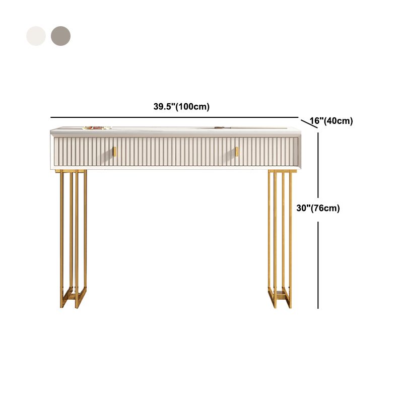 29.92" High Vanity Table with Drawers Stone Top Make-up Vanity