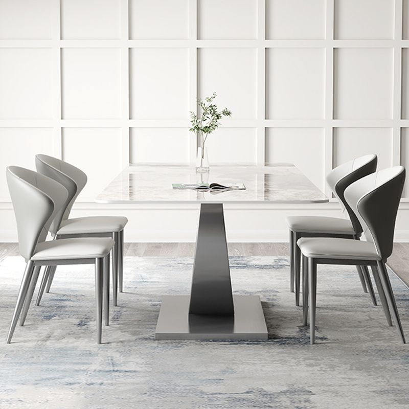 Industrial Dining Rectangle Table Sintered Stone Table with Metal Legs for Home Use