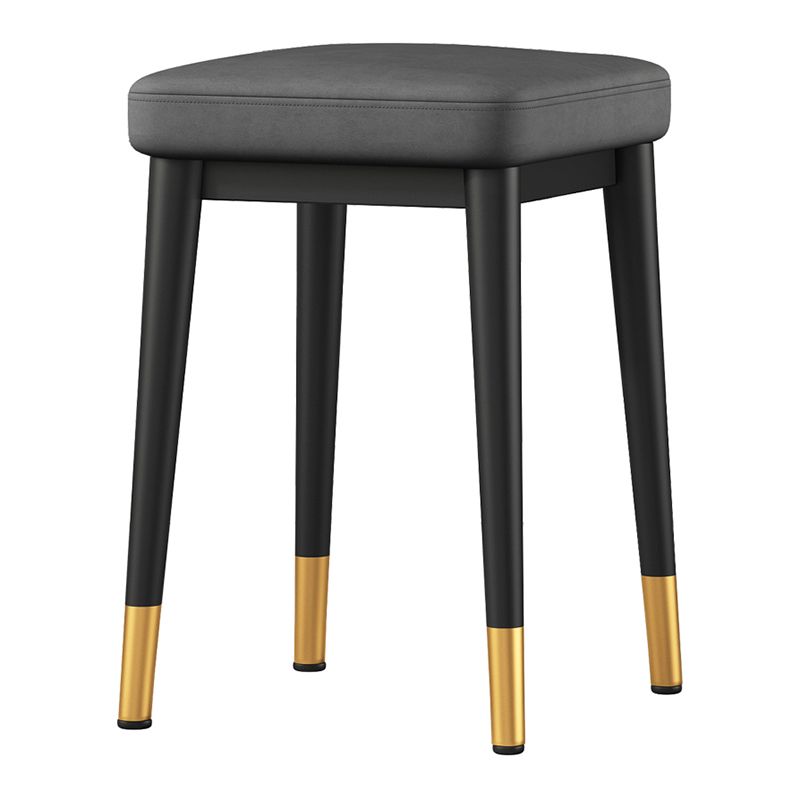 Square Footstools Ottoman Glam Solid Color Faux Leather Water Resistant Ottoman