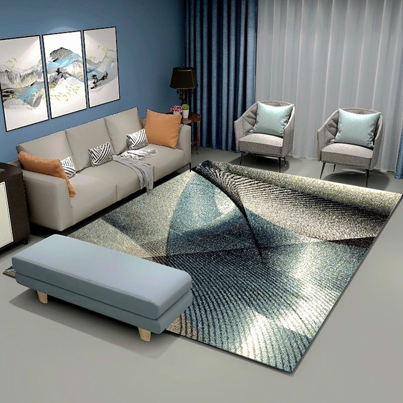 Minimalist Washable Rug Abstract Printed Carpet Polyster Area Rug for Living Room