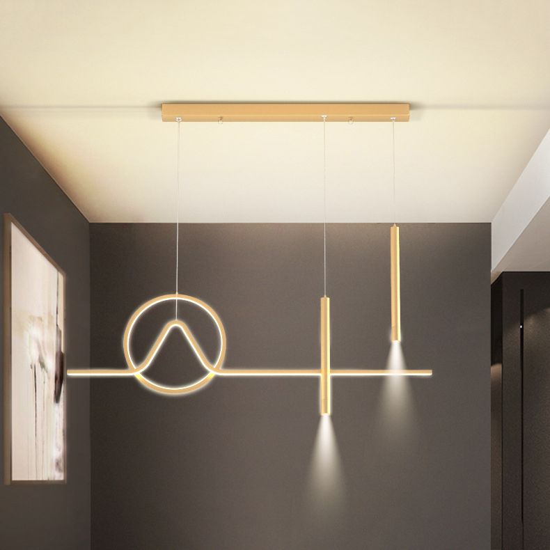 Multiple-Light Geometric Island Pendant Lights Modern Metal Island Pendant Lighting