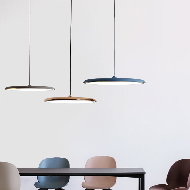 Comedor LED LED LIGHT LUCHE Simplicidad Lámpara colgante de techo con sombra de metal de disco