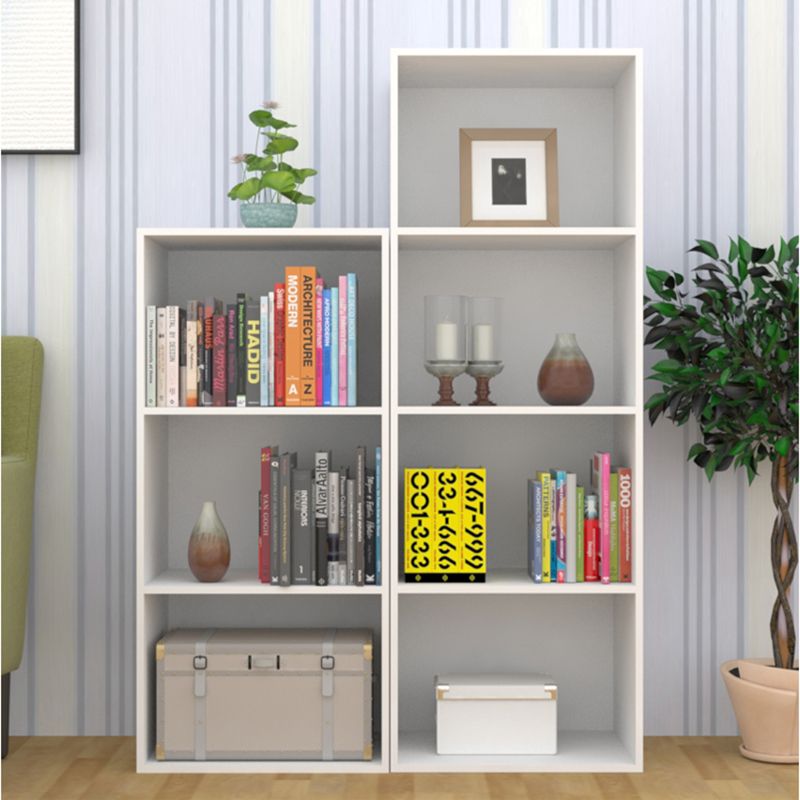 Modern Vertical Closed Back Shelf Bookcase Corner Engineered Wood Book Shelf for Home