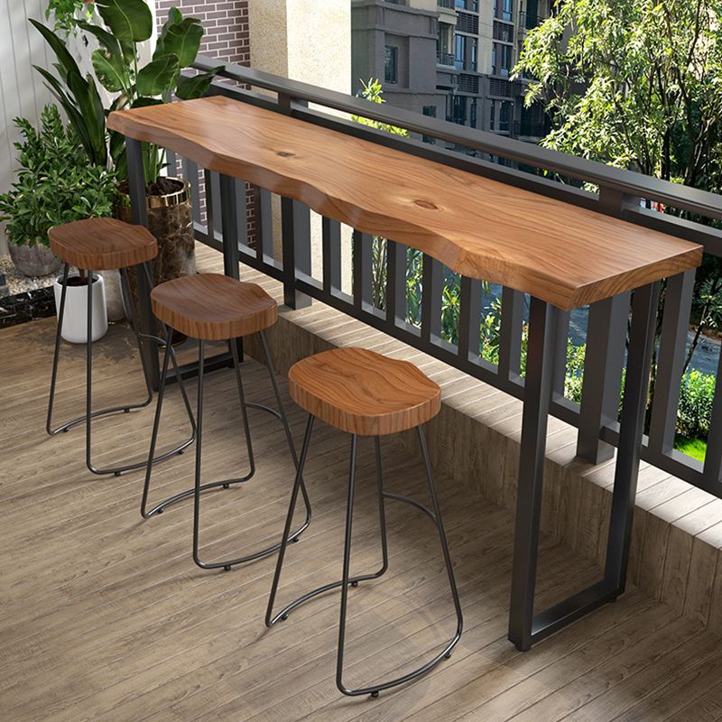 Contemporary Solid Wood Bar Set 1/2/4 Pieces Rectangle Pub Dining Set for Indoor