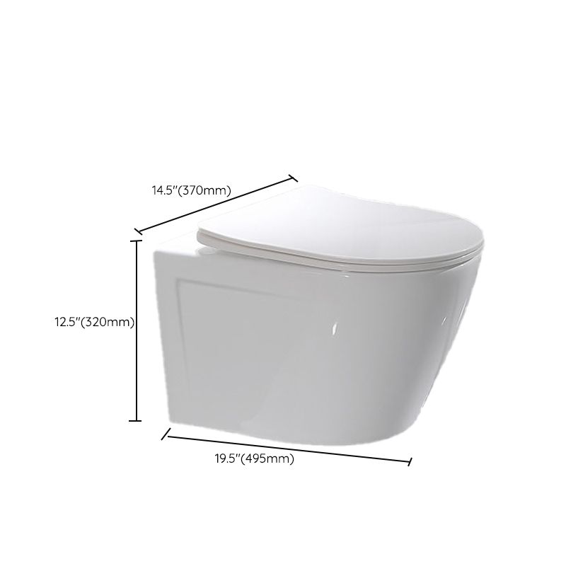 Modern Ceramic Flush Toilet Wall Hung White Toilet Bowl for Washroom