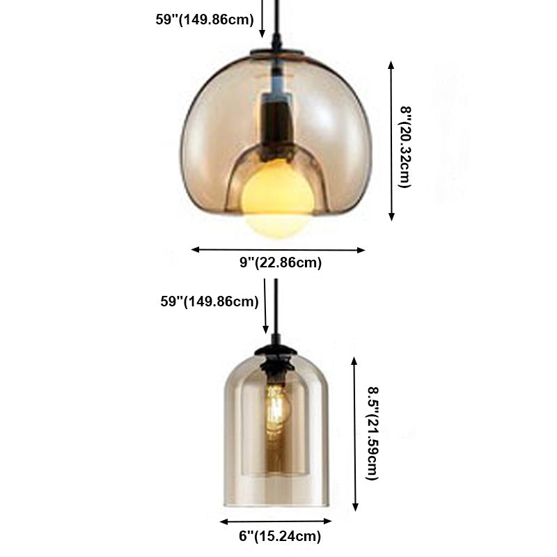 Minimalistischer Innenheizanhänger, klares Glas 1-Licht-Anhängerbeleuchtung für Innenräume