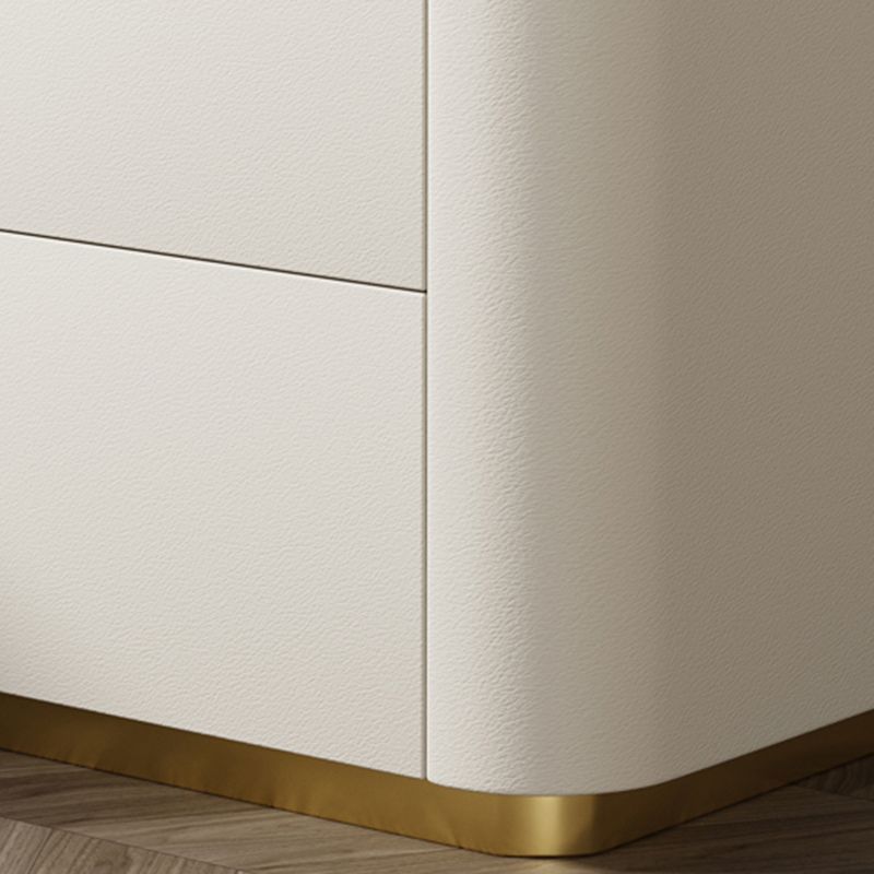 Wooden Nightstand with Tempered Glass 21.65" Tall 2 - Drawer Nightstand