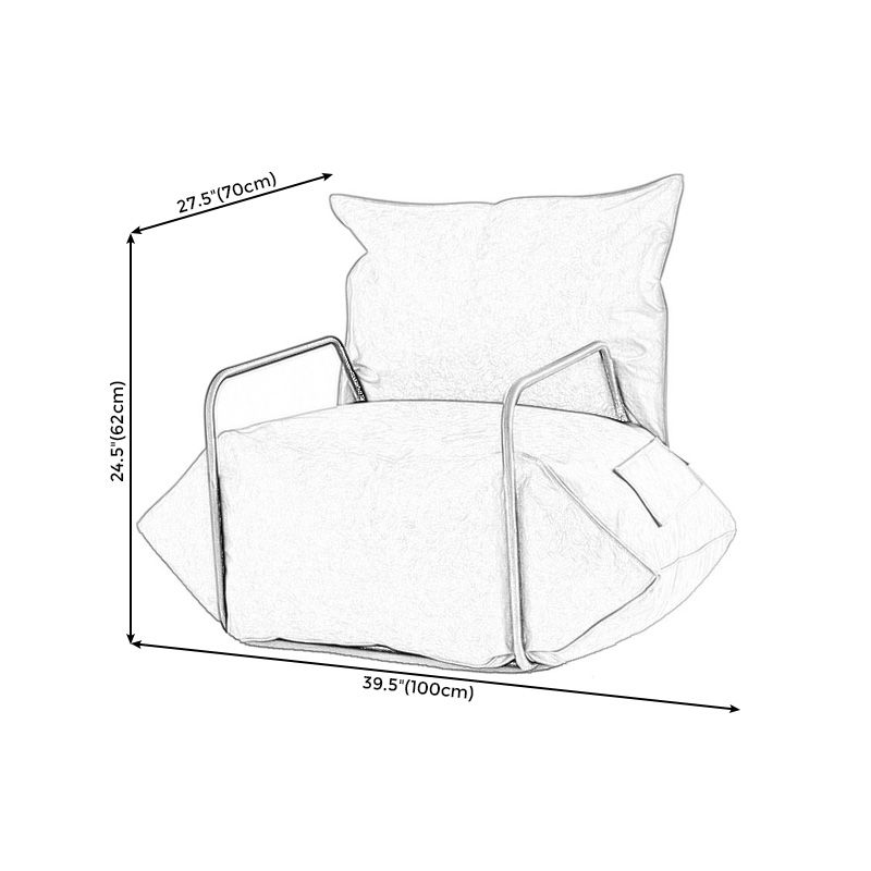 Faux Leather Chair with Square Arms and Storage Chair for Living Room