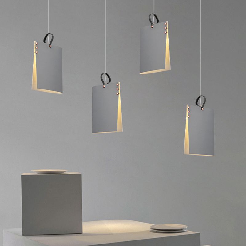 Modern Art Deco Metal Hanging Light Fixtures 1 Light Simple Rectangle Pendant Light