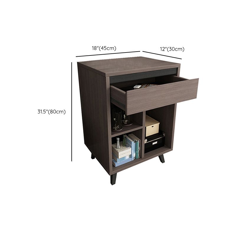 Modern 4 Legs Rectangle Cocktail Table in Wood with a Drawers