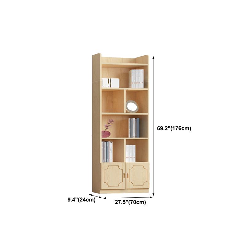 Contemporary Wooden Vertical Book Shelf Closed Back Brown Shelf Bookcase for Study Room