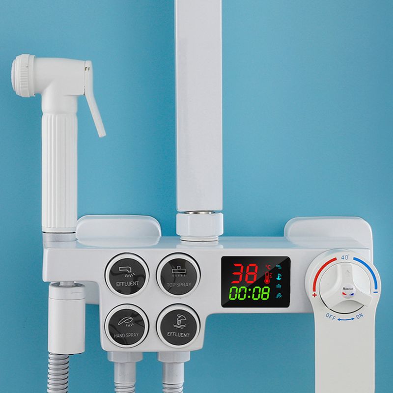 Arm Shower Faucet Wall Mounted Shower Metal Shower System with Slide Bar