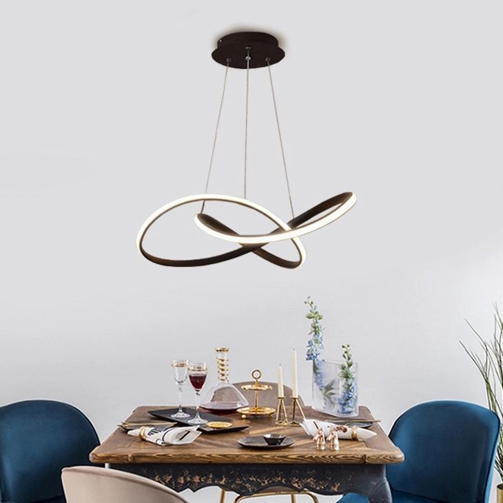 Modern Style Spiral Ceiling Pendant Light 1-Light Aluminum Suspended Lighting Fixture