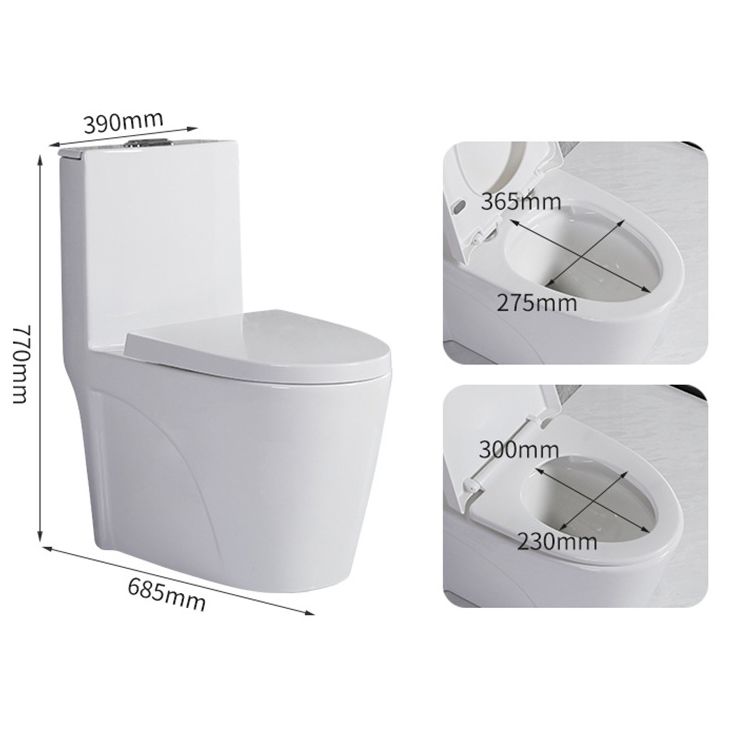 Modern Siphon Jet Toilet Floor Mount Flush Toilet with Toilet Seat