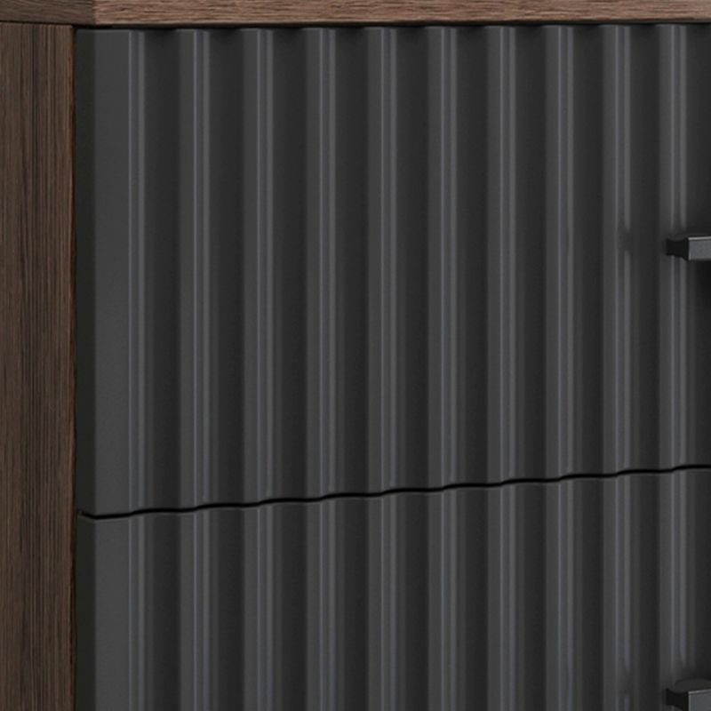 Contemporary Rectangle Accent Chest with Brown Top and Metal Legs