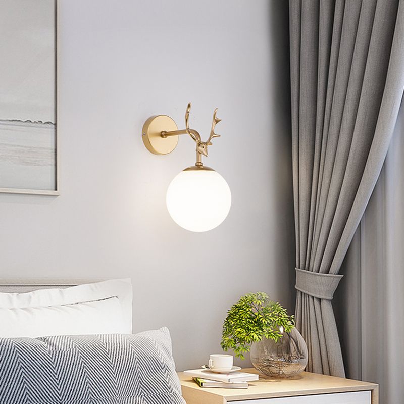 Contemporary Style Ball Wall Mounted Lamps Glass 1 Light Wall Light Sconce