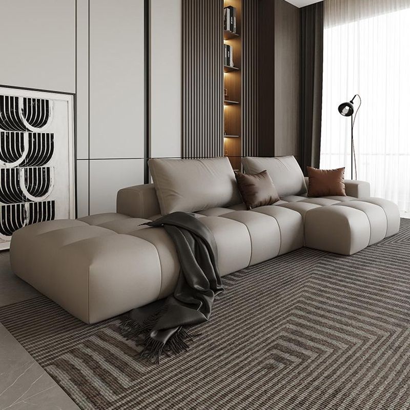 American Traditional Faux Leather Cushions Sofa 37.4"High Square Arm Sofa,White