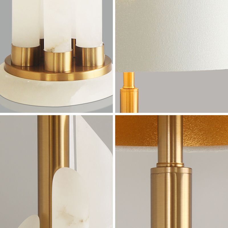 Minimalistische trommeltafelverlichtingsstof 1 koplamp met het bed van het bed met mica in het wit in het wit