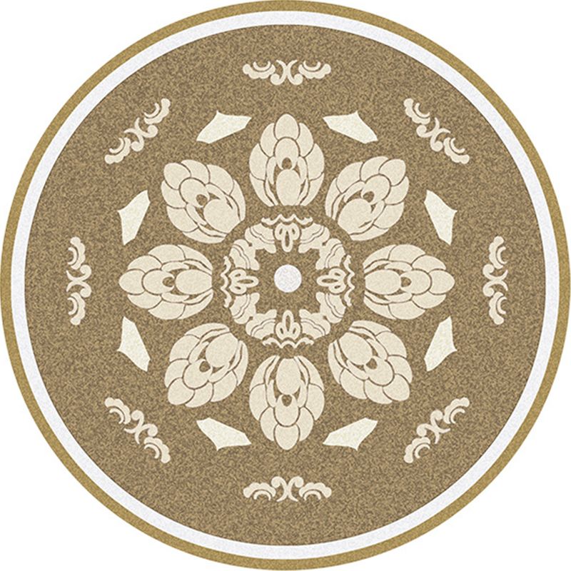 Classic Flower Patterned Rug Multicolor Bohemian Rug Polypropylene Washable Stain Resistant Non-Slip Backing Rug for Home