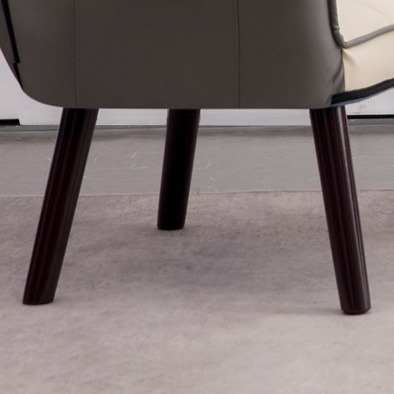 PU Leather Arm Chair 30.70" L x 20.86" W x 39.37" H Biscuit Back Accent Armchair