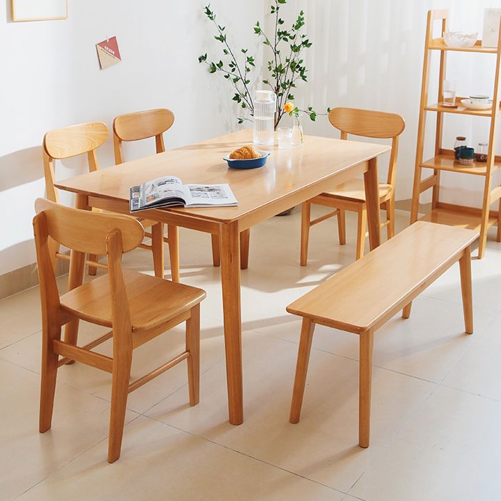 Mesa de madera de haya rectangular para la mesa de comedor moderna del restaurante con 4 patas