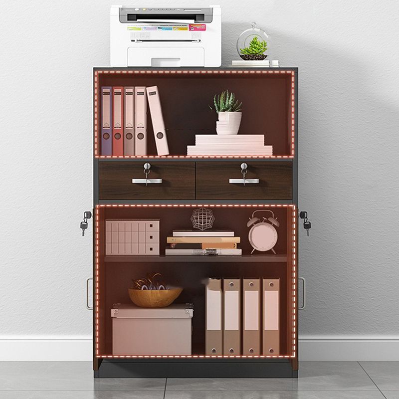Modern Storage File Cabinet Wooden Frame Key Locking Filing Cabinet