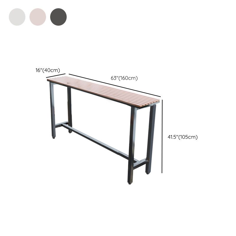 Modern Bar Height Table Rectangular Bar Table with Metal Base