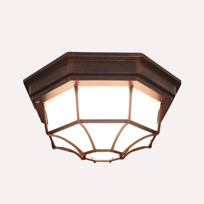 Waterdichte LED-plafondlamp Traditioneel inbouwlicht met glazen kap voor balkon