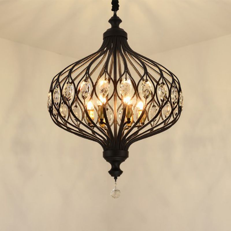 Lustre de style européen Light Crystal Metal Multi-Head Pendant Light pour le salon