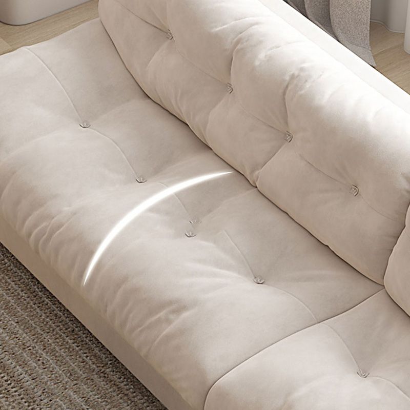 Contemporary White Sofa Faux Leather Armless Sofa with Loose Back