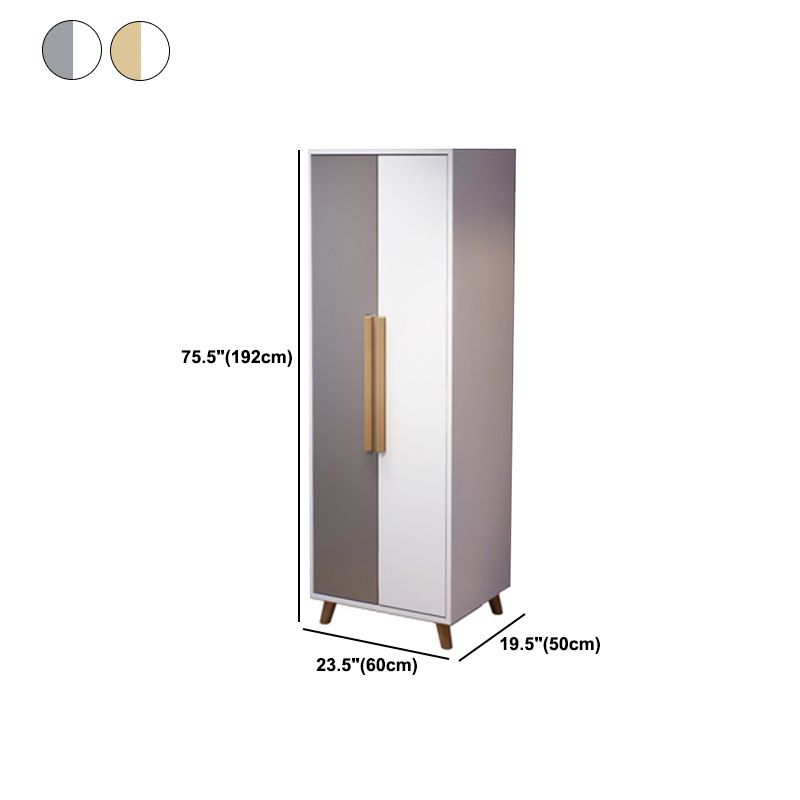Modern Matte Finish Wardrobe for Home Wood Storage Cabinet with Hinged Door