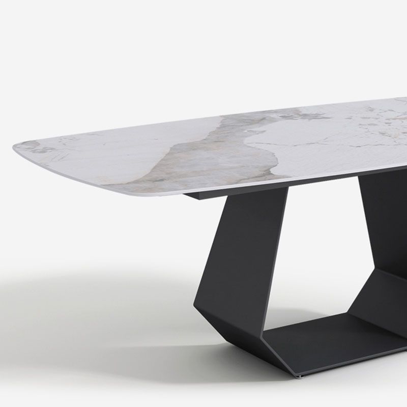 Minimalist 1/4/5/7 Pieces Rectangular Dining Table Set Sintered Stone Furniture for Home