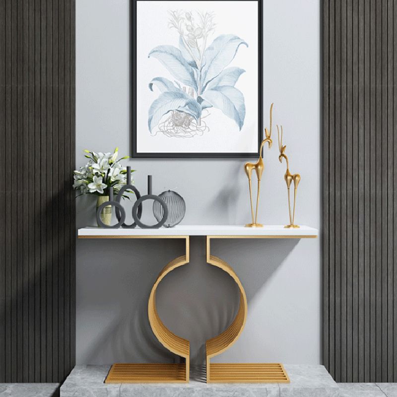 11" Wide Stone Glam Accent Table Rectangle Console Sofa Table