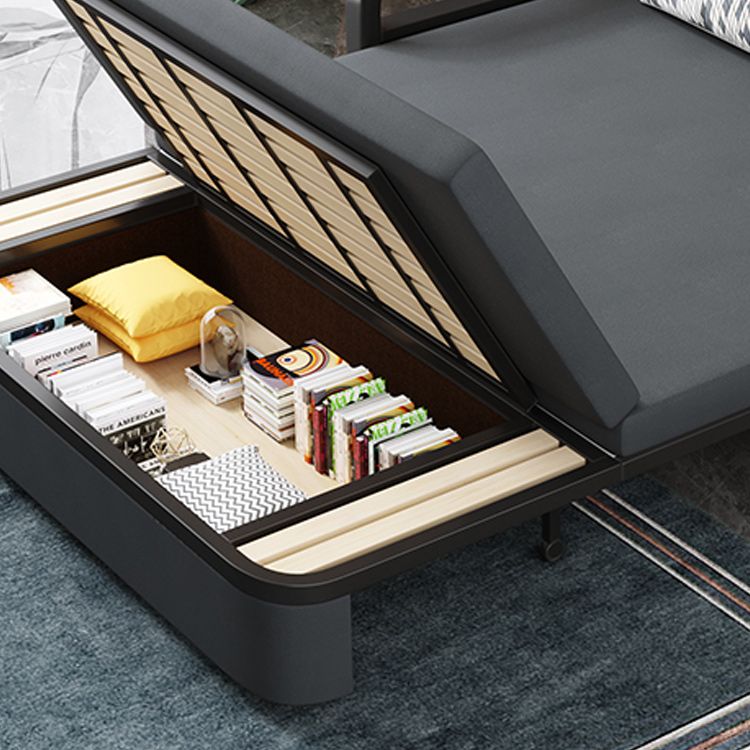 Gray Pillow Included Sofa Futon Square Arm Cushion Back Convertible Sofa