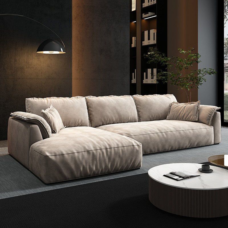 Pillow Top Arm Sectionals Velvet Sofa with Cushion Back for Apartment