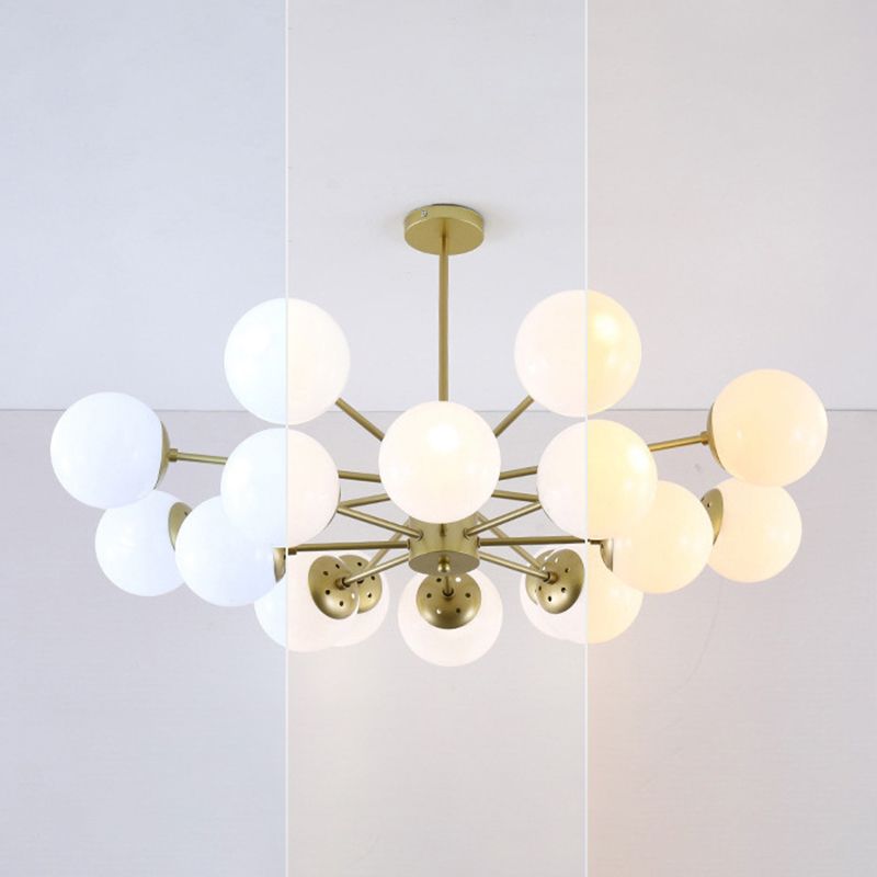 Spherical Shape Chandelier Modern Style Glass Multi Light Hanging Lamp for Bedroom