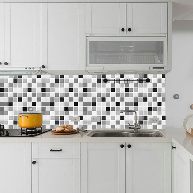 Tile-Peel & Stick Square Mosaic PVC Stain Resistant Peel and Stick Tiles for Shower 5 Pack