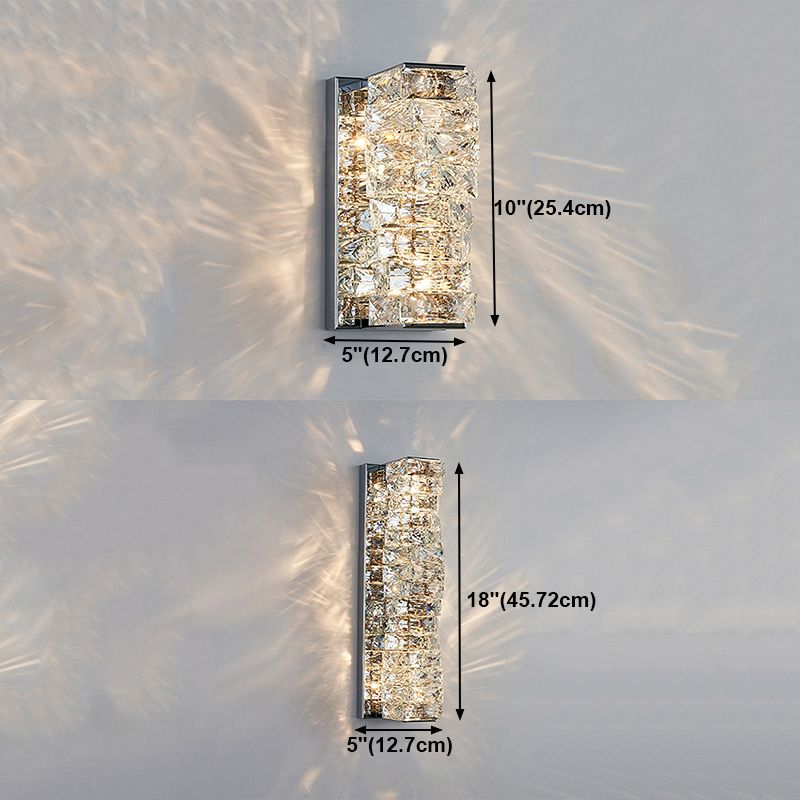 Modern Style Wall Sconce 1-Light Wall Mount Lamp with Crystal Shade for Bedroom