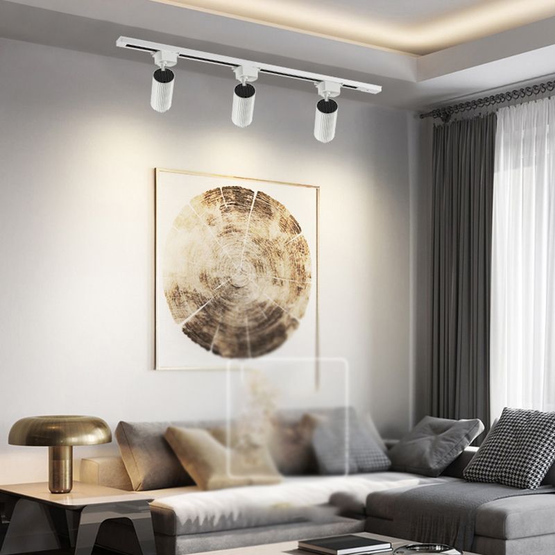 Lámpara de techo de riel LED de forma cilíndrica Montaje de aluminio moderno para sala de estar
