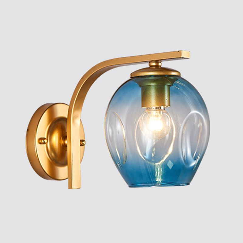 Glass Cup Shaped Sconce Lamp Stylish Modern 1 Head Wall Lighting Fixture